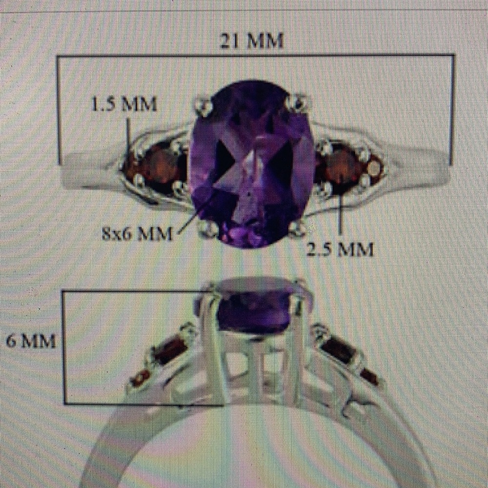 Made USA Delicate Beauty SS925 amethyst garnetRing - Picture 14 of 16